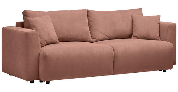 SCHLAFSOFA Cord Koralle  - Koralle/Schwarz, Design, Kunststoff/Textil (250/92/105cm) - Carryhome