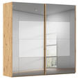 SCHWEBETÜRENSCHRANK 226/223/68 cm 2-türig Eiche Artisan  - Eiche Artisan, Design, Glas/Holzwerkstoff (226/223/68cm) - Xora