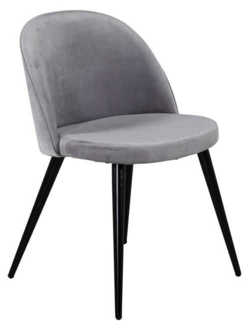 STOL stål sammet  - grå/svart, Design, metall/textil (50/76,5/57cm) - Best Price