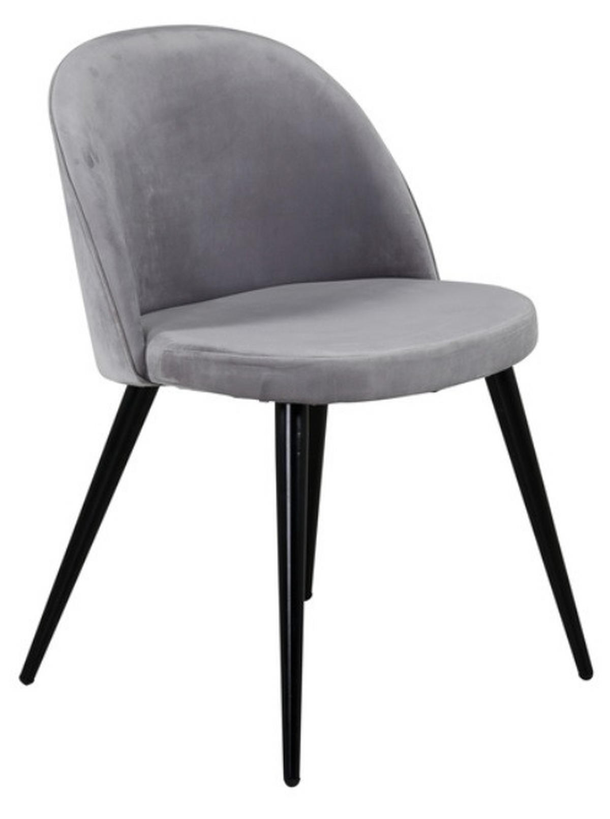 STOL stål sammet  - svart/grå, Design, metall/textil (50/76,5/57cm) - Best Price