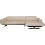 ECKSOFA in Struktur Sandfarben  - Sandfarben/Eichefarben, Design, Holz/Textil (305/163cm) - Novel