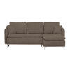 ECKSOFA in Struktur Dunkelbraun  - Dunkelbraun/Silberfarben, Design, Textil/Metall (223/146cm) - Ti'me