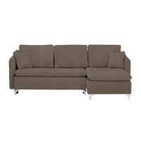 ECKSOFA in Struktur Dunkelbraun  - Dunkelbraun/Silberfarben, Design, Textil/Metall (223/146cm) - Ti'me