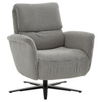 RELAXSESSEL Webstoff Relaxfunktion, Kopfteilverstellung, Rücken echt    - Silberfarben/Schwarz, Design, Textil/Metall (78/88-177/82cm) - Valdera