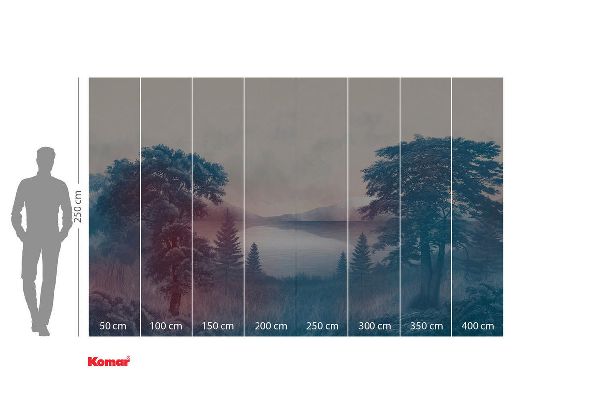 NON WOVEN-TAPET 400/250 cm  - vit/blå, Basics (400/250cm) - Komar