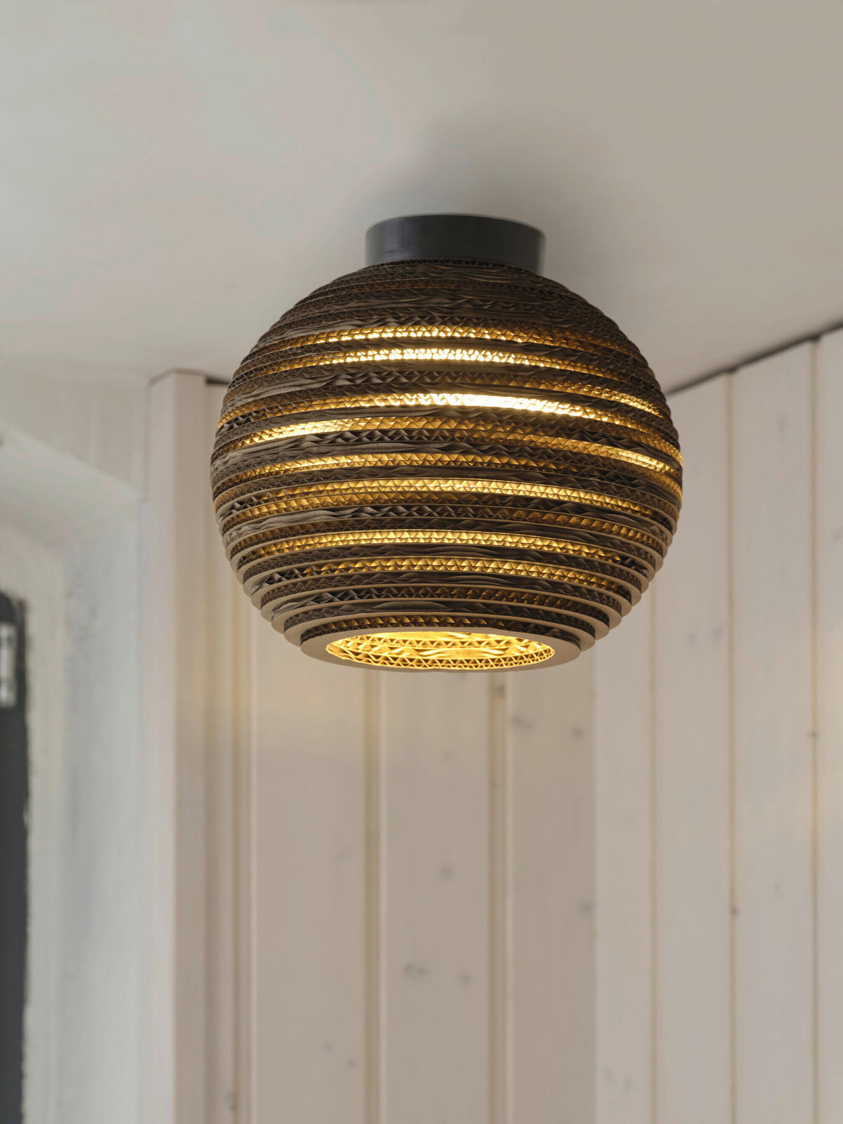 DECKENLEUCHTE  26/23 cm    - Braun, Natur, Karton/Metall (26/23cm) - Osram