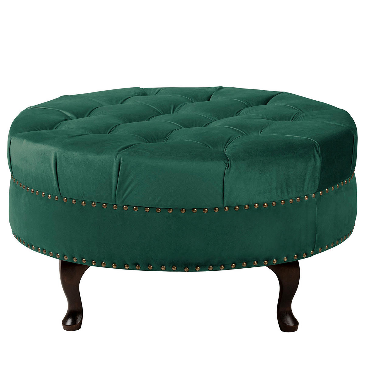 HOCKER Textil Grün  - Braun/Grün, Design, Holz/Textil (80/45/80cm) - Livetastic