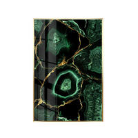 GLASBILD Steine 80/120 cm  - Smaragdgrün/Goldfarben, Basics, Glas/Holz (80/120cm)