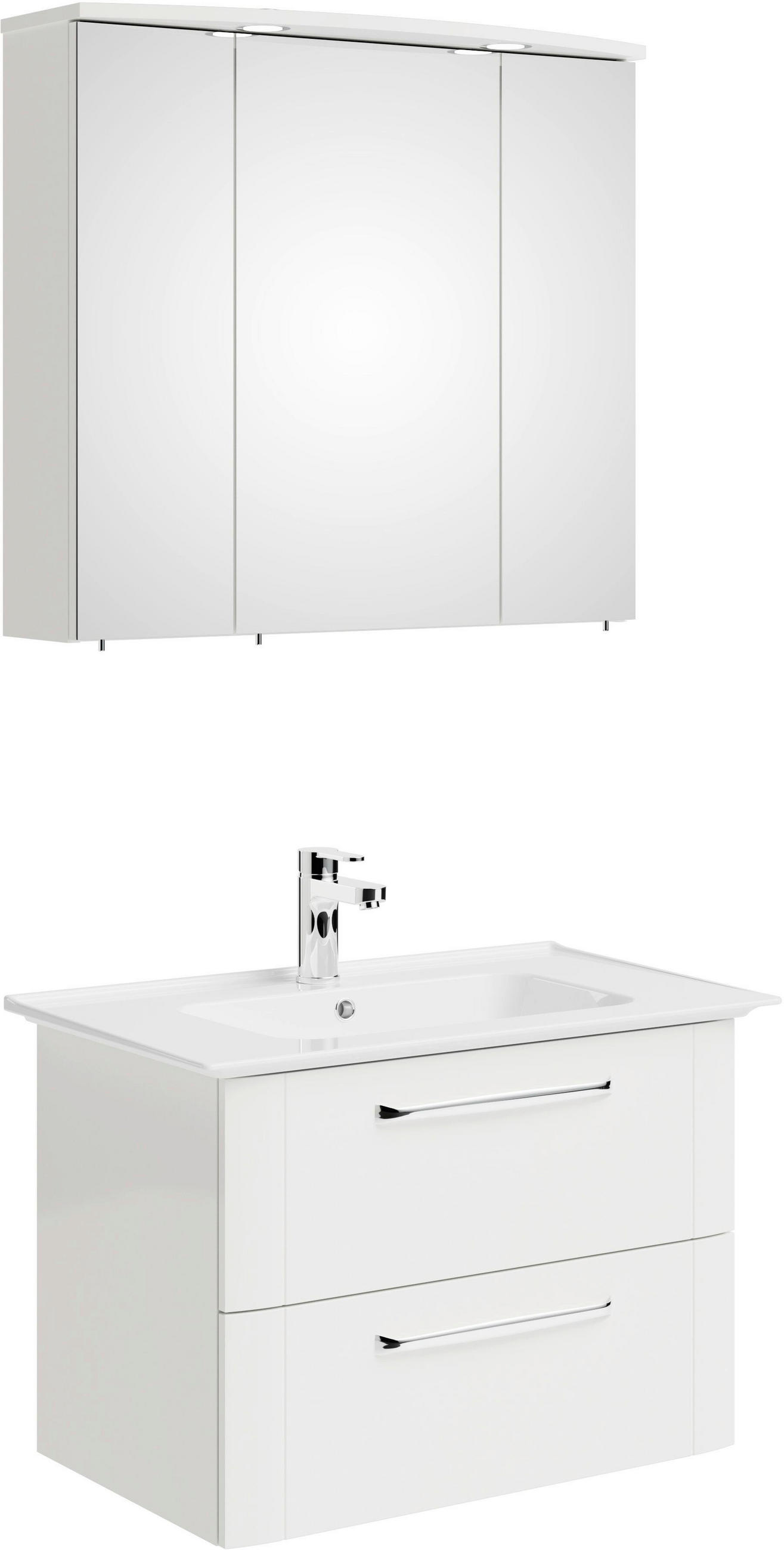 Sadena Badezimmer Weiß Hochglanz 80 cm