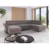 WOHNLANDSCHAFT GLENDALE E Taupe Flachgewebe  - Taupe/Schwarz, KONVENTIONELL, Textil/Metall (166/321/193cm) - Sit & More