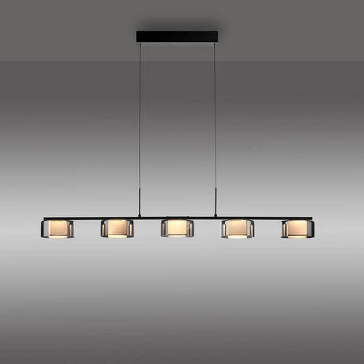 VISEČA NIHALNA LED-SVETILKA   42 W//3000 K/230 V/ - črna, Design, kovina/umetna masa (117/15/220cm)