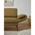 ECKSOFA  in Flachgewebe Schilfgrün Armteilverstellung, Relaxfunktion, Drehsitzfunktion  175-224/255-365 cm  - Schilfgrün/Schwarz, Design, Textil/Metall (175-224/255-365cm) - Dieter Knoll