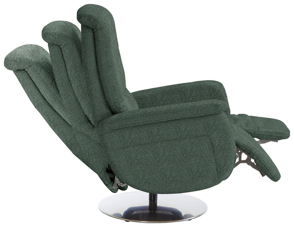 RELAXSESSEL in Textil Dunkelgrün  - Dunkelgrün/Edelstahlfarben, KONVENTIONELL, Textil/Metall (79/112/94cm) - Beldomo Premium
