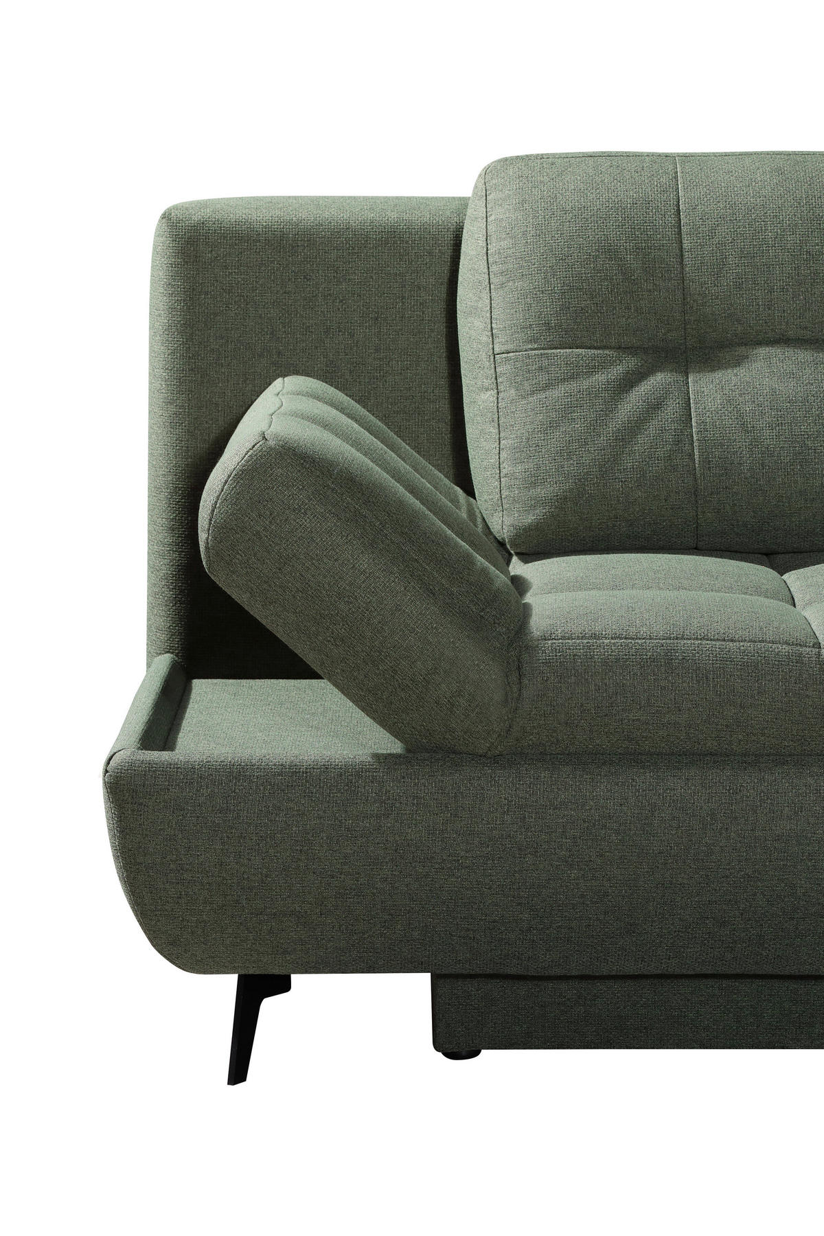 SCHLAFSOFA  mit Flachgewebe Grün  - Schwarz/Grün, Design, Textil/Metall (210/92/107cm) - Novel