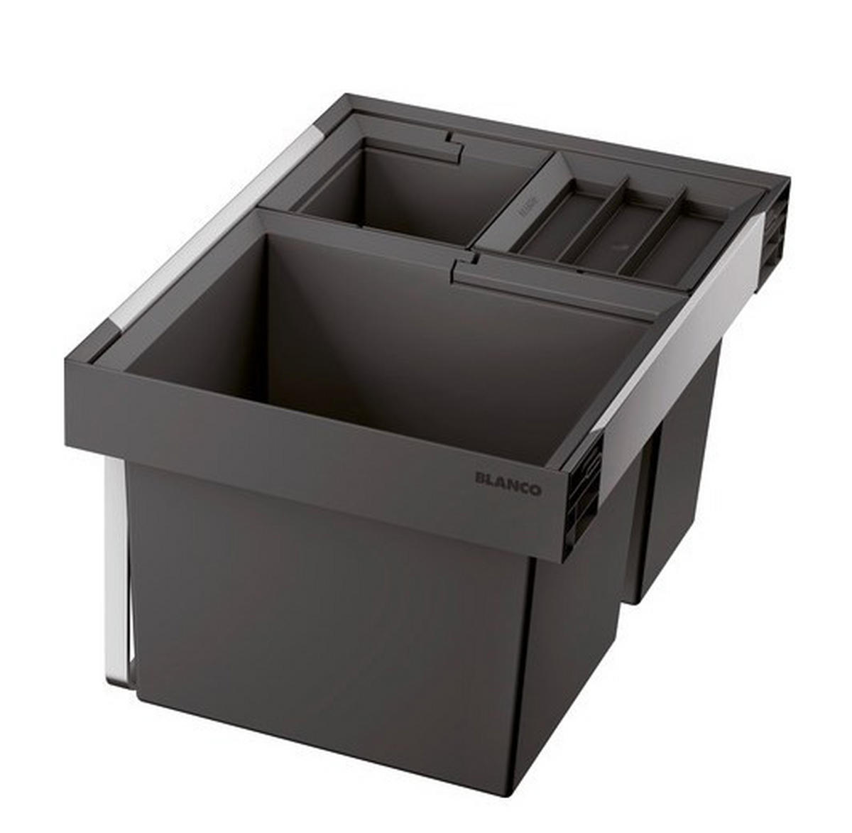 EINBAUABFALLSAMMLER 46 L  - Edelstahlfarben/Anthrazit, Basics, Kunststoff/Metall (55/32,5/40cm) - Blanco