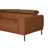 ECKSOFA in Struktur Rostfarben 205/280 cm - Rostfarben/Schwarz, Design, Textil/Metall (205/280cm) - Xora