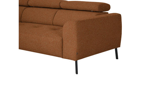 ECKSOFA in Struktur Rostfarben 205/280 cm - Rostfarben/Schwarz, Design, Textil/Metall (205/280cm) - Xora