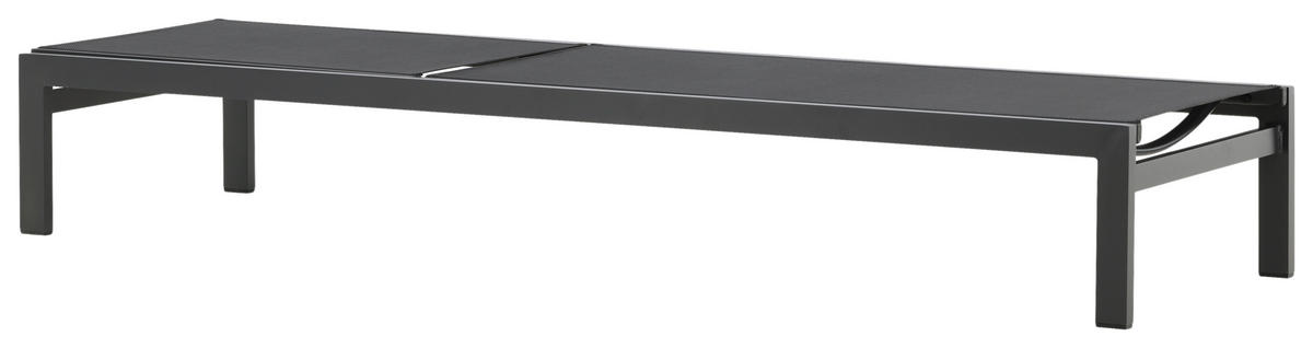 SONNENLIEGE 60/30/195 cm  - Schwarz, KONVENTIONELL, Metall (60/30/195cm) - Gardenson