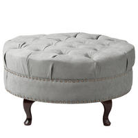 HOCKER Textil Grau  - Braun/Grau, Design, Holz/Textil (80/45/80cm) - Livetastic