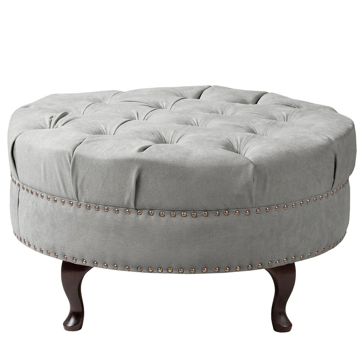 HOCKER Textil Grau  - Braun/Grau, Design, Holz/Textil (80/45/80cm) - Livetastic