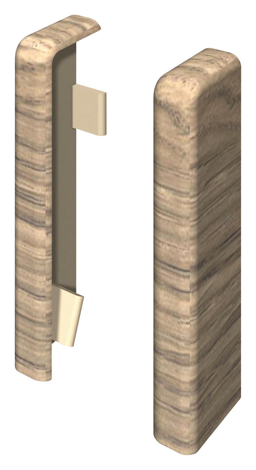 SOCKELLEISTENENDSTÜCK Grau, Eichefarben  - Eichefarben/Grau, KONVENTIONELL, Kunststoff (2.2/2.2/5.9cm) - Egger Holzwerkstoffe