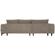 ECKSOFA  in Chenille Taupe  222/279 cm  - Taupe/Schwarz, KONVENTIONELL, Kunststoff/Textil (222/279cm) - Hom`in