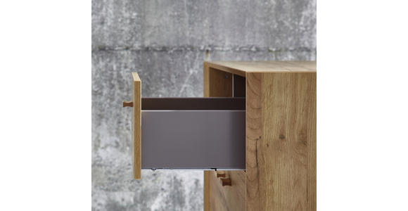 KOMMODE melaminharzbeschichtet Eichefarben - Eichefarben, Design, Holz/Holzwerkstoff (142/120/41cm) - Linea Natura
