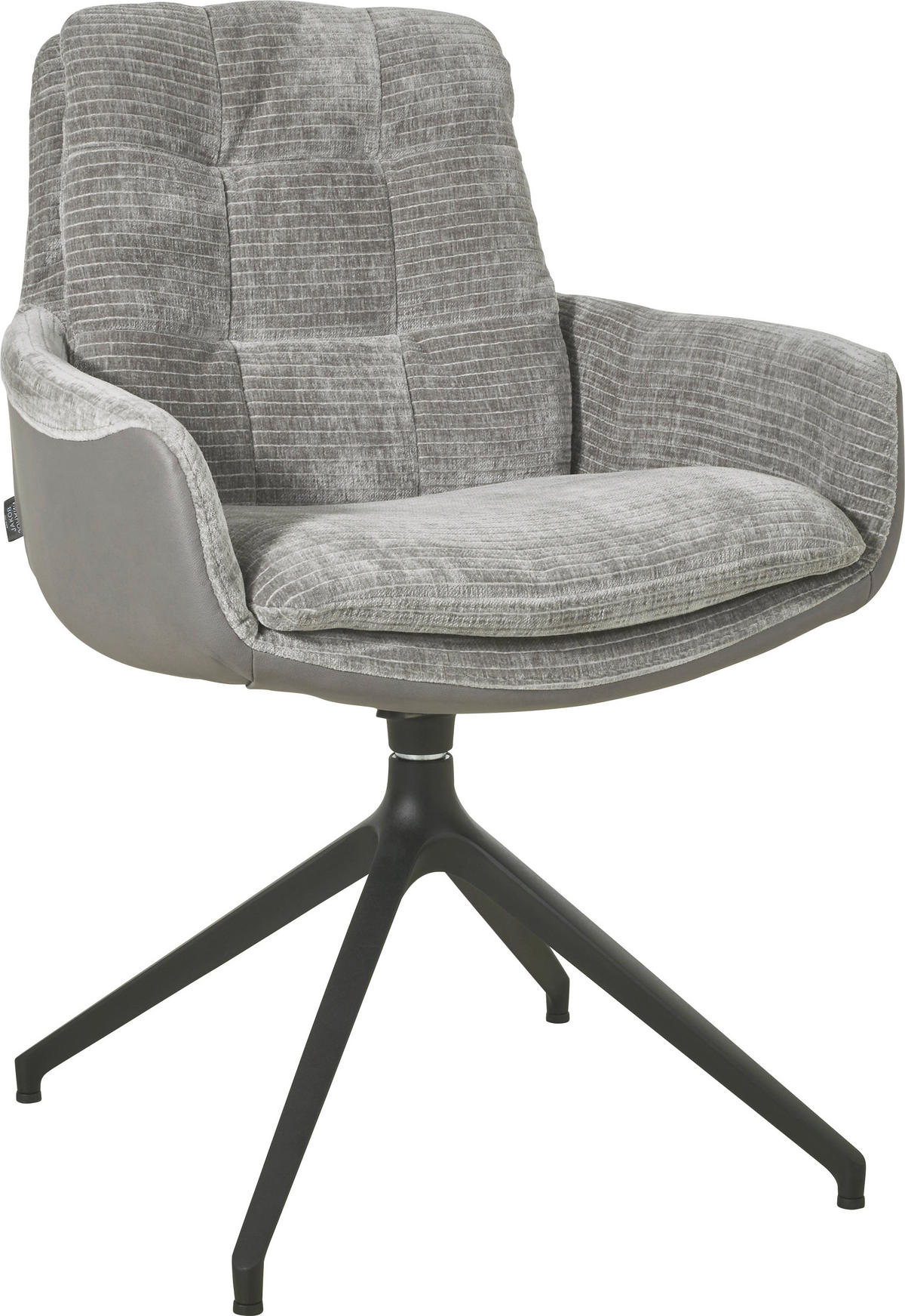 ARMLEHNSTUHL  in Chenille, Mikrofaser  - Schwarz/Grau, Design, Textil/Metall (63/90/69cm) - Johann Jakob