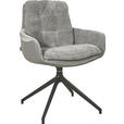 ARMLEHNSTUHL  in Chenille, Mikrofaser  - Schwarz/Grau, Design, Textil/Metall (63/90/69cm) - Johann Jakob