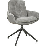 ARMLEHNSTUHL  in Chenille, Mikrofaser  - Schwarz/Grau, Design, Textil/Metall (63/90/69cm) - Johann Jakob