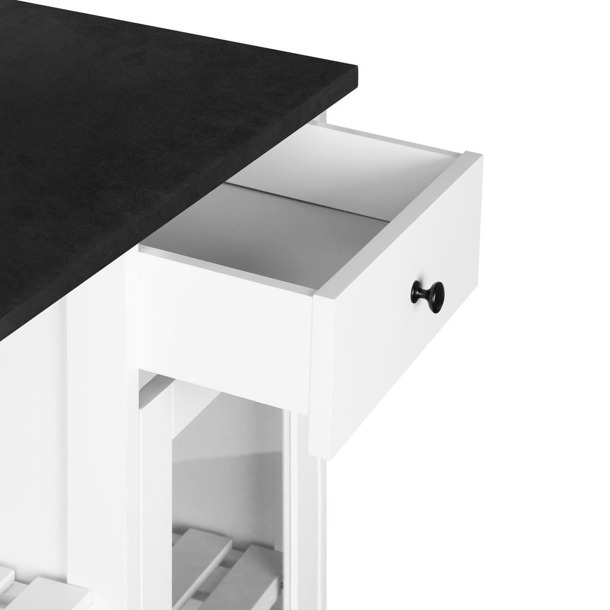 KÜCHENINSEL   in Schwarz, Weiß  - Schwarz/Weiß, Basics, Holzwerkstoff/Kunststoff (76/87/48cm) - MID.YOU