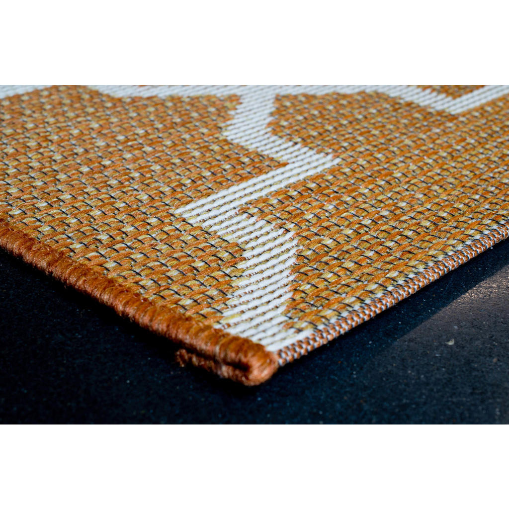 Thumbnail - Novel Flachwebeteppich Amalfi, Gelb, Weiß, Rost, Textil, orientalisch, rechteckig, 160x230 cm, Oeko-Tex® Standard 100, f...
