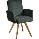 ARMLEHNSTUHL  in Flachgewebe  - Türkis/Eichefarben, Design, Holz/Textil (56/92/60cm) - Dieter Knoll