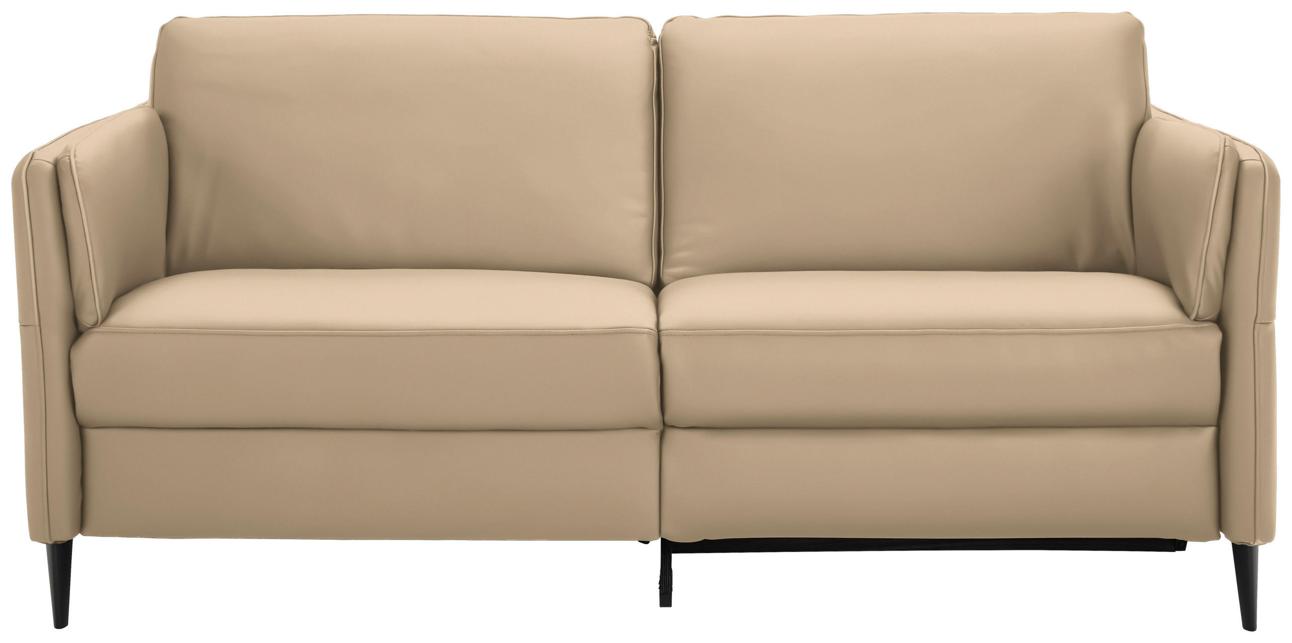 3-SITZER-SOFA in Leder Beige - Beige/Schwarz, Design, Leder/Metall (190/84/99cm) - Dieter Knoll