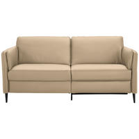 3-SITZER-SOFA in Echtleder Beige  - Beige/Schwarz, Design, Leder/Metall (190/84/99cm) - Dieter Knoll