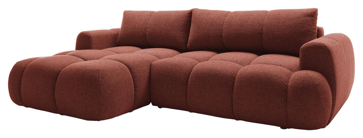 ECKSOFA Dunkelorange Struktur  - Dunkelorange/Schwarz, KONVENTIONELL, Kunststoff/Textil (172/272cm) - Carryhome