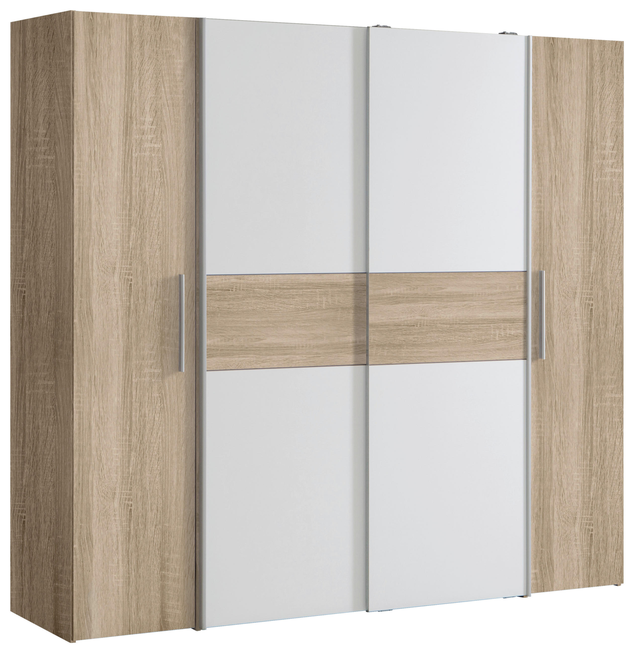 DULAP CU UȘI ROTATIVE alb, stejar Sonoma  - stejar Sonoma/alb, Konventionell, plastic/material pe bază de lemn (200,1/190,5/61,6cm) - Carryhome