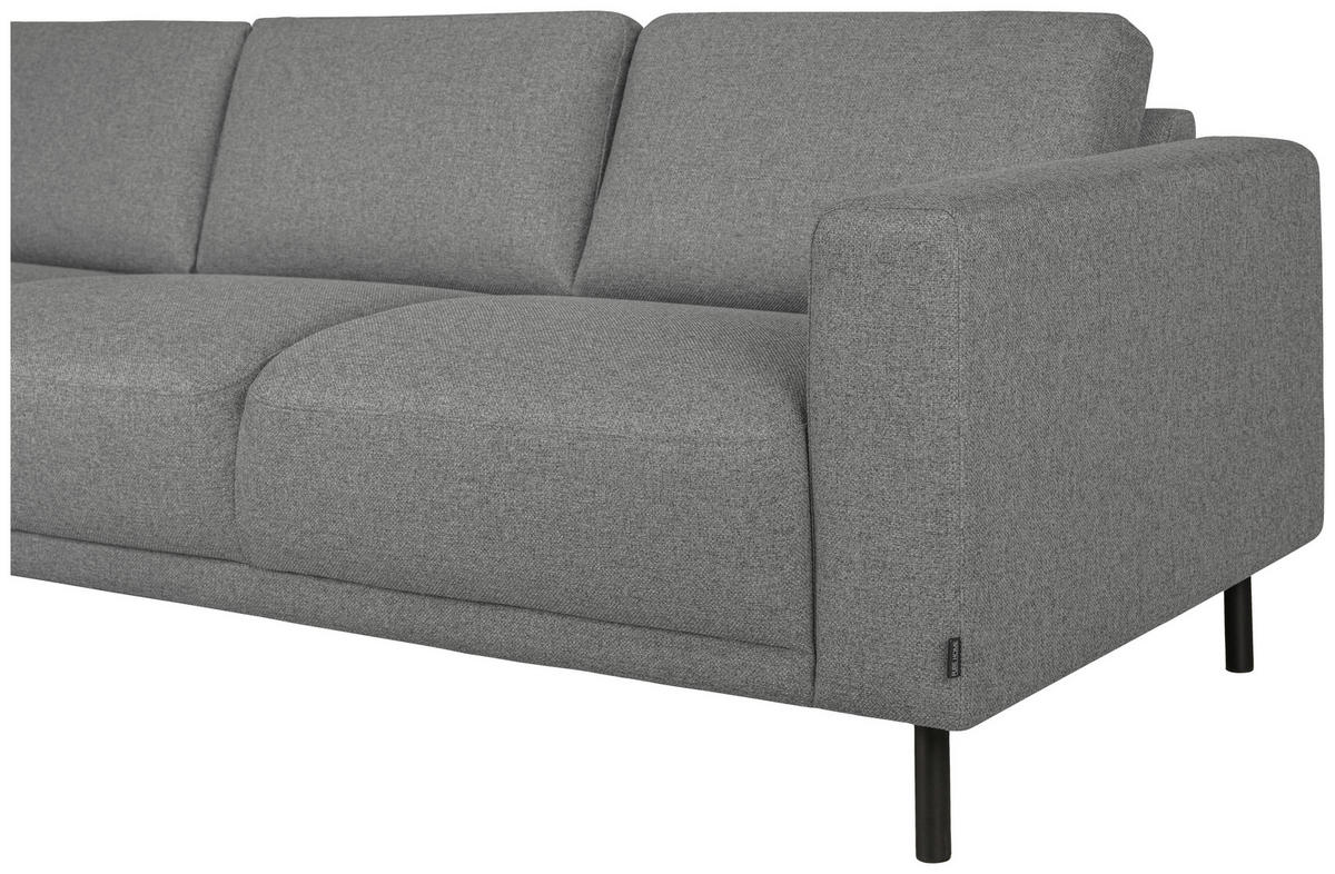 SOFFA i flatväv grå  - svart/grå, Design, metall/trä (238/78/142cm) - Pure Home Comfort