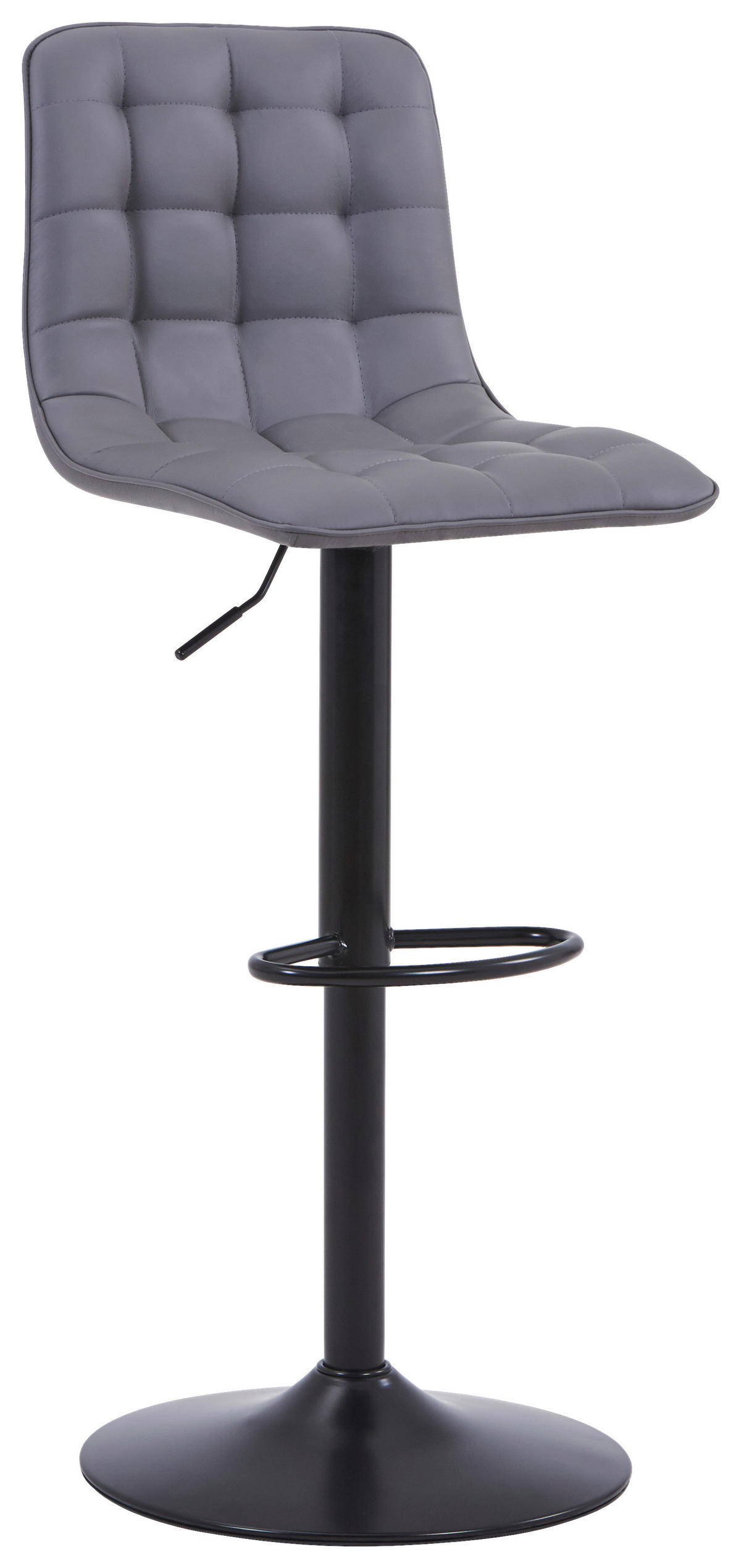 BARHOCKER in Metall, Textil Schwarz, Grau  - Schwarz/Grau, Modern, Textil/Metall (42/109,5/52cm) - Livetastic