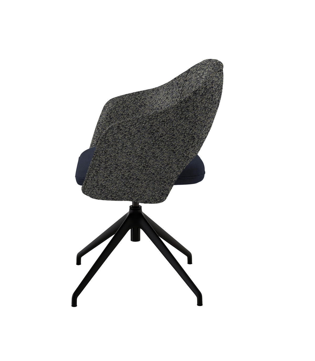 ARMLEHNSTUHL  Stoffauswahl, Wippfunktion, Sitzfläche 360° drehbar, gepolsterte Armlehnen Flachgewebe  - Blau/Schwarz, Design, Textil/Metall (63/74-90/57-73cm) - Koinor