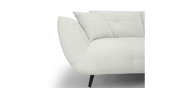 ECKSOFA Elfenbein Chenille Armlehnenkissen, Rücken echt, Sitztiefenverstellung  - Elfenbein/Schwarz, KONVENTIONELL, Textil/Metall (313/215cm) - Hom`in