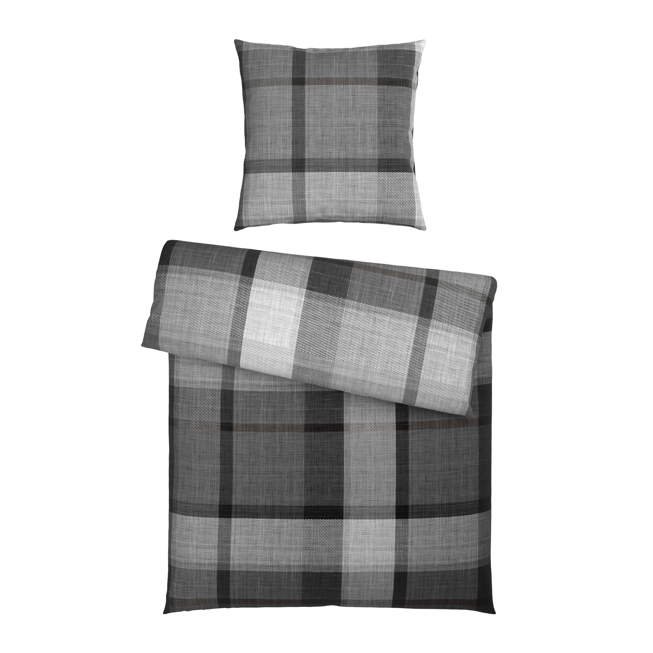 BETTWÄSCHE 2-teilig Flanell 135/200 cm  - Grau, Textil (135/200cm) - Novel