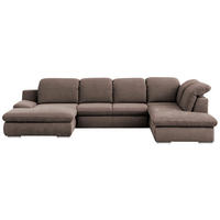WOHNLANDSCHAFT Taupe Chenille  - Taupe/Chromfarben, Design, Textil/Metall (165/353/212cm) - Livetastic