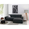 ECKSOFA in Cord Dunkelgrau  - Dunkelgrau/Schwarz, Modern, Kunststoff/Textil (246/162cm) - Trendmanufaktur