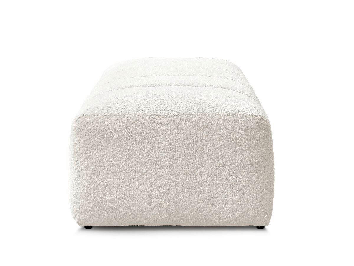 HOCKER ANNECY Bouclé Weiß  - Schwarz/Weiß, MODERN, Kunststoff/Textil (140/45/70cm)