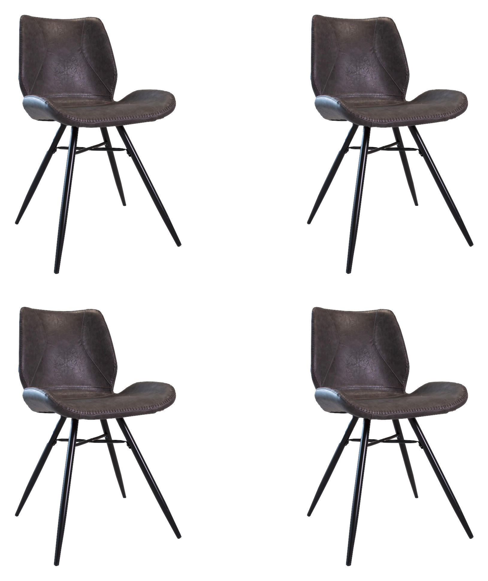 Mid.you Stuhl-Set Anthrazit 47x82x55 cm