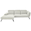 ECKSOFA in Cord Creme  196/301 cm  - Creme/Schwarz, Design, Textil/Metall (196/301cm) - Moderano