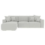 ECKSOFA  in Velours Hellgrau  195/293 cm  - Chromfarben/Hellgrau, KONVENTIONELL, Kunststoff/Textil (195/293cm) - Carryhome
