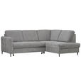 ECKSOFA in Chenille Grau  - Schwarz/Grau, MODERN, Holz/Textil (241/184cm) - Carryhome