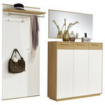 GARDEROBE 3-teilig  in 220/195/37 cm  - Eichefarben/Weiß, Design, Holz/Holzwerkstoff (220/195/37cm) - Novel